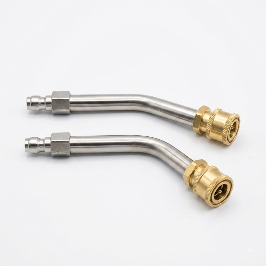 Angled Extension Wand — Bent High-Pressure Lance Extension, 1/4" Quick Connect