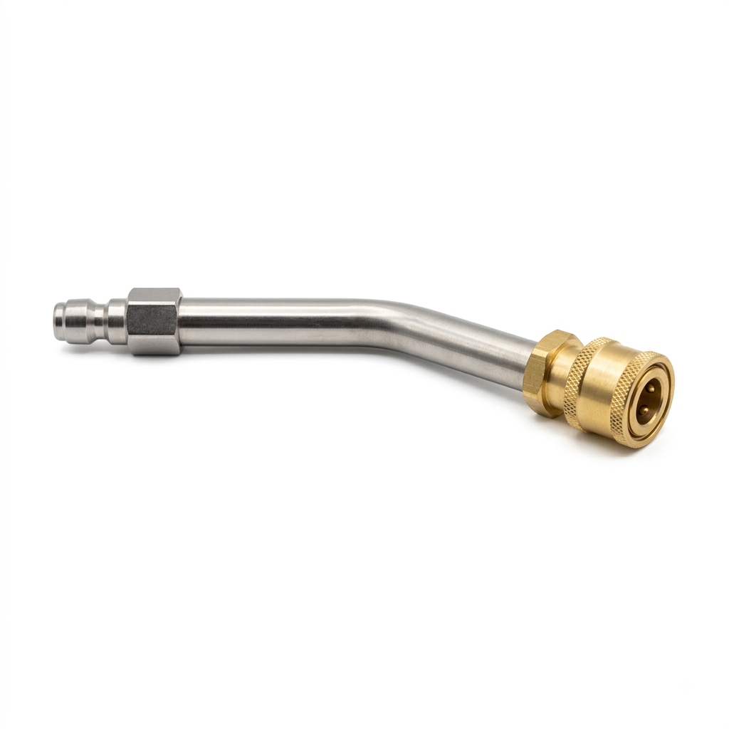Angled Extension Wand — Bent High-Pressure Lance Extension, 1/4" Quick Connect