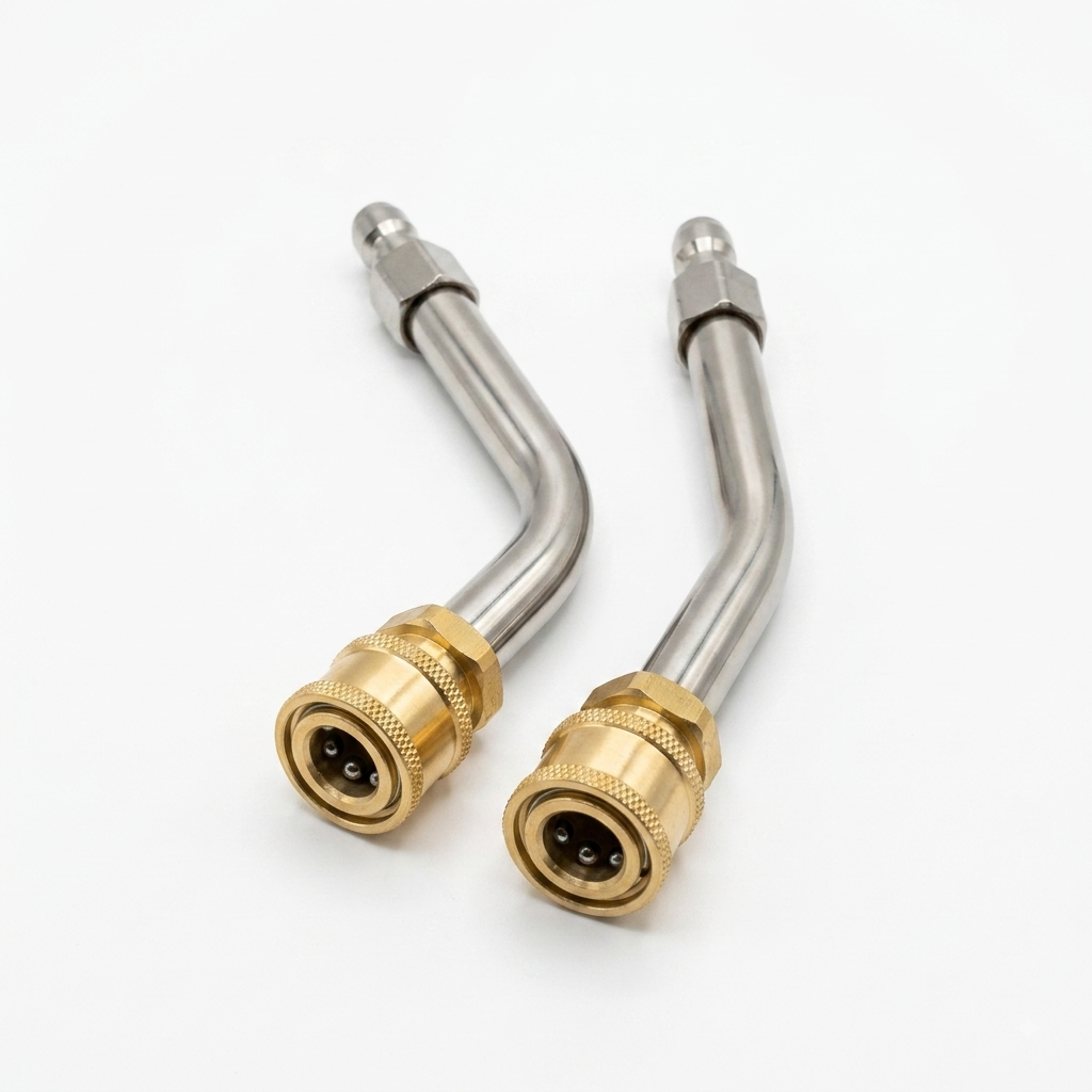 Angled Extension Wand — Bent High-Pressure Lance Extension, 1/4" Quick Connect
